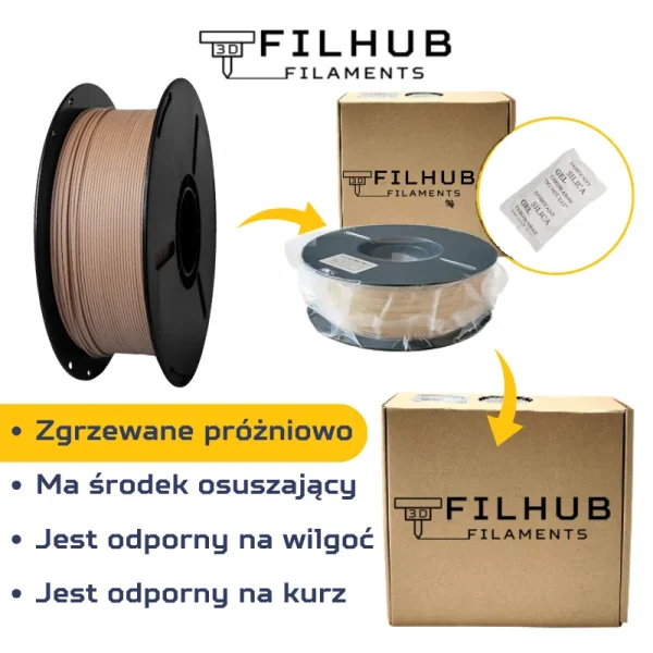 FilHub PLA Wood 1.75mm 1kg - obrazek 4